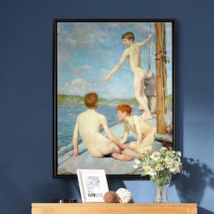 Henry Scott Tuke,The Bathers, 1889 ,large wall art,framed wall art,canvas wall art,large canvas,M6009