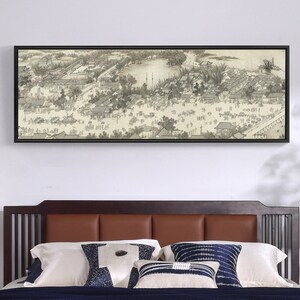 Shen Yuan,Along the River During the Qingming Festival 3,Chinese Painting,bedroom wall art,Large Wall Art,Framed Wall Art,T142