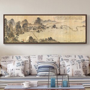 Wang Meng,Carte des dix mille milles du fleuve Yangtze 2,Peinture chinoise,art mural de chambre,Art mural grand,Art mural encadré,T201