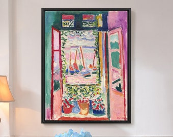 Henri Matisse,Fenêtre ouverte, Collioure,La fenêtre ouverte,Impression sur toile,Art sur toile,Art mural sur toile,Grand art mural,Art mural encadré,P488