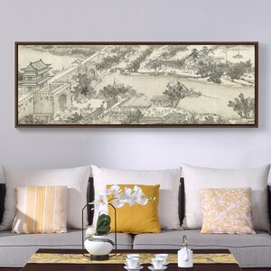 Shen Yuan,Along the River During the Qingming Festival 2,Chinese Painting,bedroom wall art,Large Wall Art,Framed Wall Art,T141