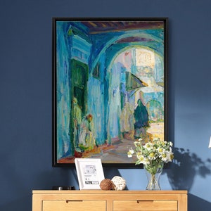 Henry Ossawa Tanner, Calle en Tánger, Arte de pared grande, Arte de pared enmarcado, Arte de pared de lienzo, Lienzo grande, M6001