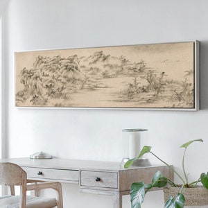 Xu Ben,A Stream Side Cottage,Chinese Painting,bedroom wall art,Large Wall Art,Framed Wall Art,T358