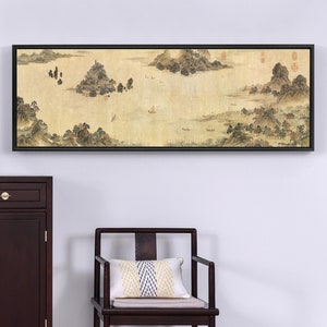 Wang Meng,Carte des dix mille milles du fleuve Yangtze 6,Peinture chinoise,art mural de chambre,Art mural grand,Art mural encadré,T205