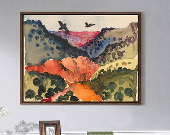 Georgia O&#39;Keeffe,Canyon With Crows, 1917,Large Wall Art,Framed Wall Art,Canvas Wall Art,Large Canvas,M3922