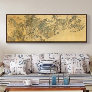 Tang Yin,The landscape of the mountain stream hut,Chinese landscape painting 1,Chinese Painting,bedroom wall art,Large Wall Art,T177