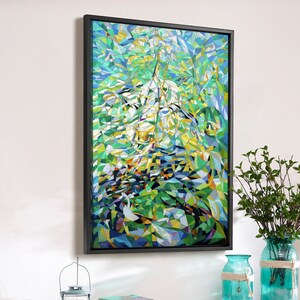 Joseph Stella,Spring, The Procession,green abstract art,large wall art,framed wall art,canvas wall art,large canvas,M2677