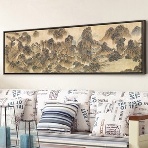 Wang Meng,Carte des dix mille milles du fleuve Yangtze 1,Peinture chinoise,art mural de chambre,Art mural grand,Art mural encadré,T200