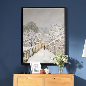 Alfred Sisley,Snow at Louveciennes,large wall art,framed wall art,canvas wall art,large canvas,M5267