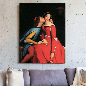 Jean-Auguste-Dominique Ingres,Paolo and Francesca, 1846,large wall art,framed wall art,canvas wall art,large canvas,M6164