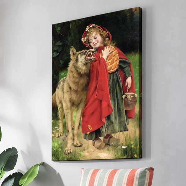 Gabriel Ferrier,Little Red Riding Hood,large wall art,framed wall art,canvas wall art,large canvas,M2430