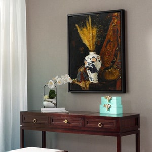 Osman Hamdi Bey,Flowers in a White Vase,canvas print,canvas art,canvas wall art,large wall art,framed wall art,p576