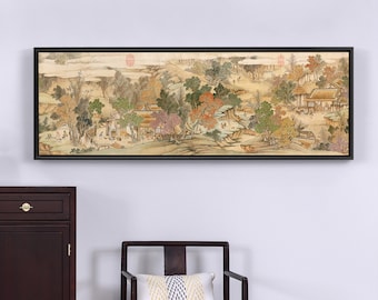 Yang Dazhang,Jinling,Dorf in den Bergen,Leinwand druck,Leinwand Kunst,Leinwand Wandkunst,große Wandkunst,gerahmte Wandkunst,chinesische Kunst P317