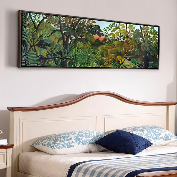 Henri Rousseau,Tropical Forest,Animals In The Forest,Canvas Print,Canvas Art, Canvas Wall Art,Extra Large Canvas Art,Large Canvas Wall  P159