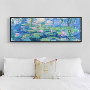 Extra Large Canvas Wall Art,Panoramic Wall Art,Claude Monet Wall Art,Water Lily Wall Art,Art Print,Large Wall Art,Oversized Wall Art,P74