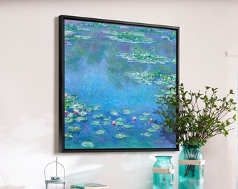 Claude Monet, Näckrosor, Canvastavla, Canvastavla, Canvastavla, Stor väggkonst, Inramad väggkonst, P2646