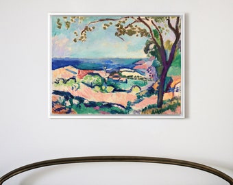 Henri Matisse,La mer vue de Collioure,,Impression sur toile,Art sur toile,Art mural sur toile,Art mural sur grand mur,Art mural encadré,P1097