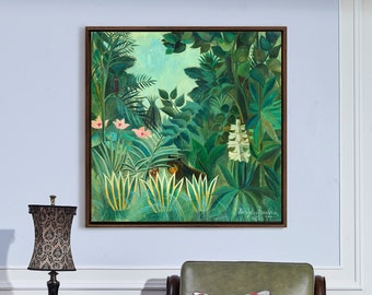 Henri Rousseau,The Equatorial Jungle,Tropical Jungle Scenery,Canvas Print,Canvas Art,Canvas Wall Art,Large Wall Art,Framed Wall Art,P2715