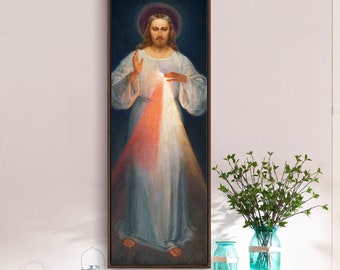 Eugeniusz Kazimirowski,Divine Mercy,Vertical Narrow Art,Large Wall Art,Framed Wall Art,christian jesus art,M519