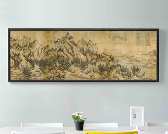 Jiang shen,A thousand miles of rivers and mountains 2,Chinese Painting,bedroom wall art,Large Wall Art,Framed Wall Art,T46