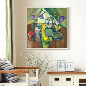Vojtech Erdélyi, Stillleben mit lila Blume,Leinwanddruck,Leinwand kunst,Leinwand Wandkunst,große Wandkunst,gerahmte Wandkunst,P2804