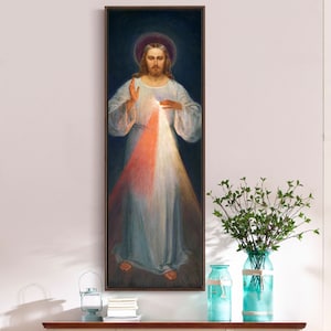 Eugeniusz Kazimirowski,Divine Mercy,Vertical Narrow Art,Large Wall Art,Framed Wall Art,christian jesus art,M519
