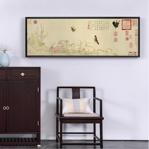 Flowers And Butterflies,Canvas Print,Canvas Art,Canvas Wall Art,Large Wall Art,Framed Wall Art,Asian Wall Art,Chinese Art P362