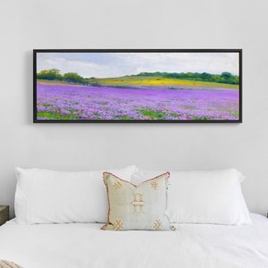 Lila Blumenfeld,Lavendel Kunst,Wildblumen Landschaft,Leinwand Druck,Leinwand Kunst,Leinwand Wand kunst,extra große Leinwand Kunst,große Leinwand Wand P189