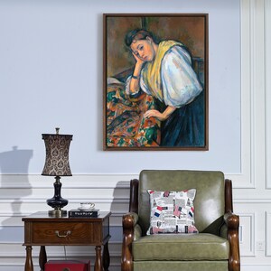 Paul Cézanne,Young Italian Woman at a Table,canvas print,canvas art,canvas wall art,large wall art,framed wall art,p592