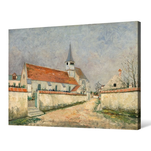 Maurice Utrillo,Church with Red Roof and White Walls,large wall art,framed wall shops art,canvas wall art,large canvas,M4624