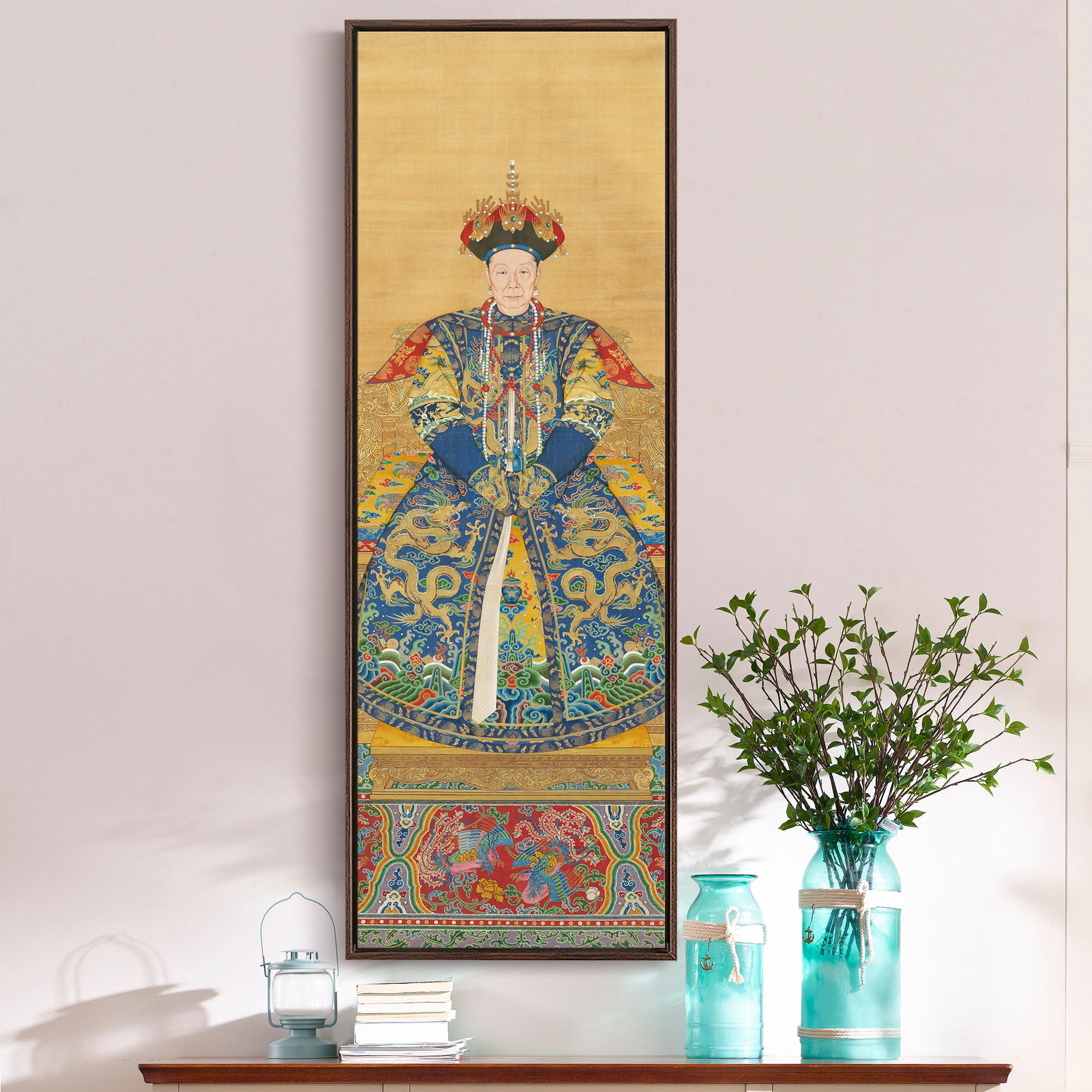 希少Painting on China お値下しました Chinese Art,empress Xiaoshengxian Ii,china Empress,vertical Narrow