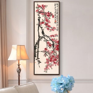 Qi Baishi,Apricot Flowers In Spring,Chinese Painting,Vertical Narrow Art,Large Wall Art,Framed Wall Art,Canvas Wall Art,M578