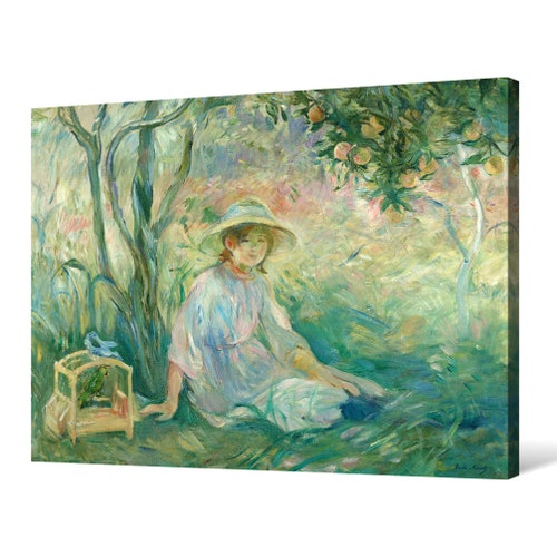 Berthe Morisot,Under the Orange Tree,Girl portrait,large wall art,framed shops wall art,canvas wall art,large canvas,M3218