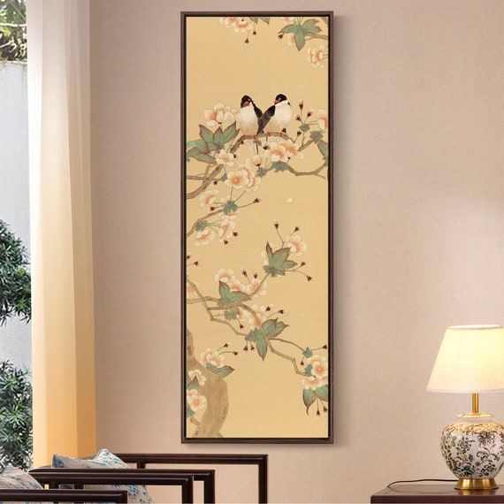 Chen Zhifo,magpie on Cherry Blossom,chinese Wall Art,vertical