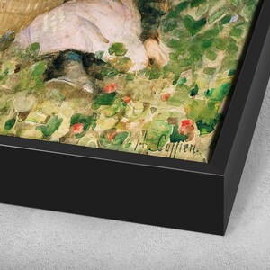 Puede incluir: Una pintura de acuarela de dos ni&ntilde;os jugando en un campo de follaje verde. La pintura est&aacute; enmarcada en un marco negro. La firma del artista, "J.A. Cappien.", es visible en la esquina inferior derecha.