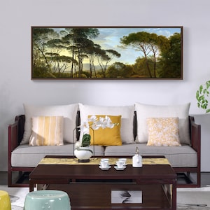Hendrik Voogd,Italian Landscape with Umbrella Pines,Narrow Horizontal Wall Art ,large wall art,framed wall art,canvas wall art,M93