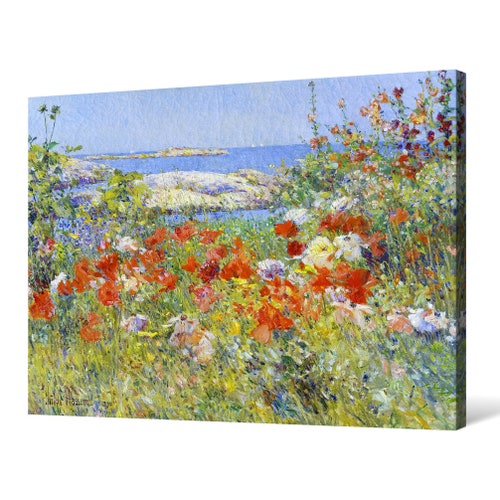 Childe Hassam,Celia Thaxter's shops Garden, Isles of Shoals, Maine, c. 1890,large wall art,framed wall art,canvas wall art,large canvas,M3353