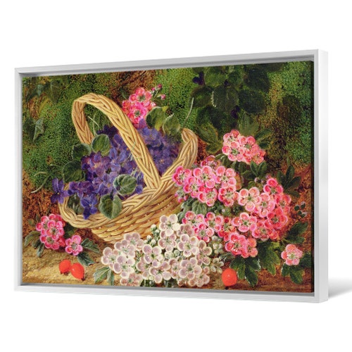 George Clare,Basket of Flowers,large wall art,framed shops wall art,canvas wall art,large canvas,M3853