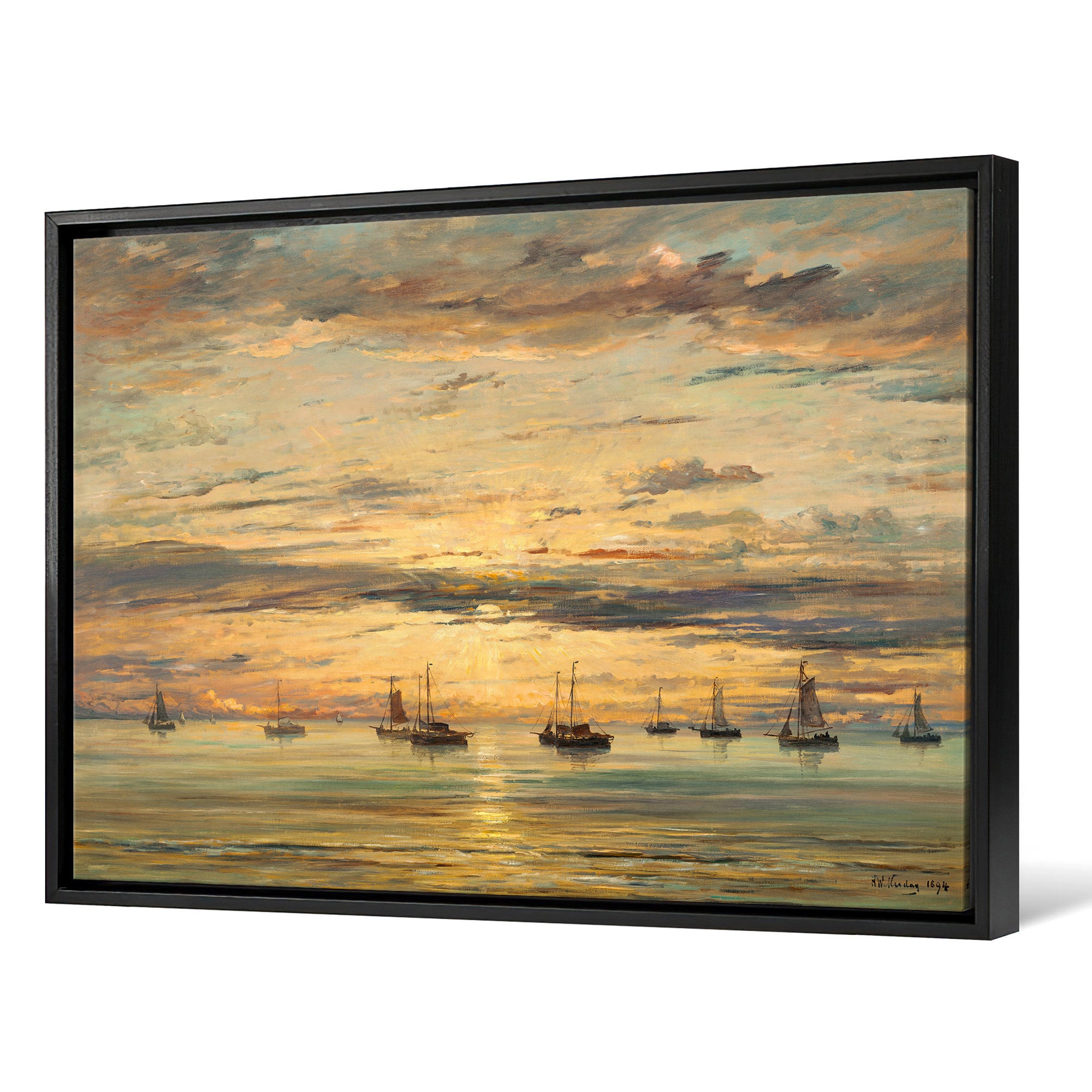 Hendrik Willem Mesdag,sunset at Scheveningen Fleet of Fishing Vessels ...