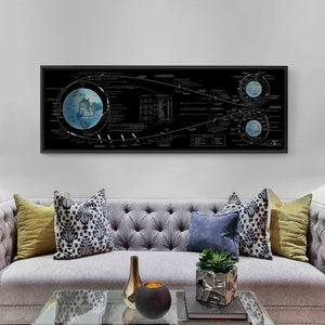 Plano de vôo da Apollo 11, diagrama de vôo da Apollo, NASA, impressão em tela, arte em tela, arte em parede em tela, plano de vôo em tela grande P20