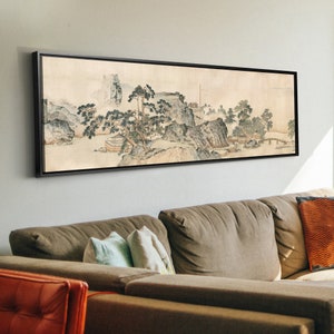 Dai Jin,Small Bridge Flowing Water Family,Chinese Landscape,Narrow Horizontal Wall Art,Large Wall Art,Framed Wall Art,Canvas Wall Art,M198