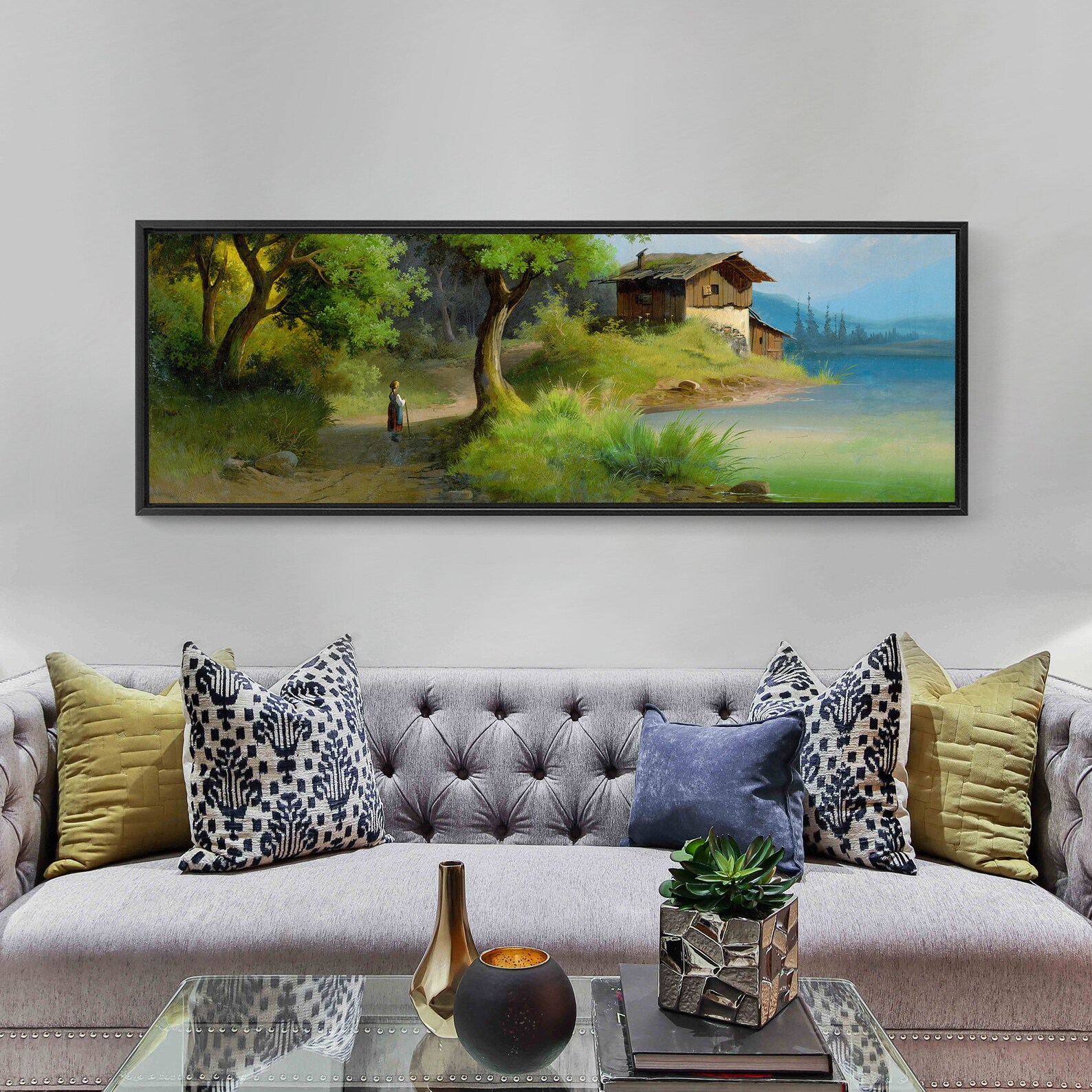 Riverside Cottage Scenery,canvas Print,canvas Art,canvas Wall Art,large ...