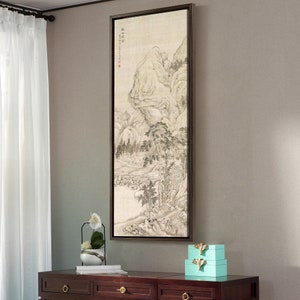 Guan Xining,Riding in the pine forest,Chinese Landscape,Vertical Narrow Art,large wall art,framed wall art,canvas wall art,M429