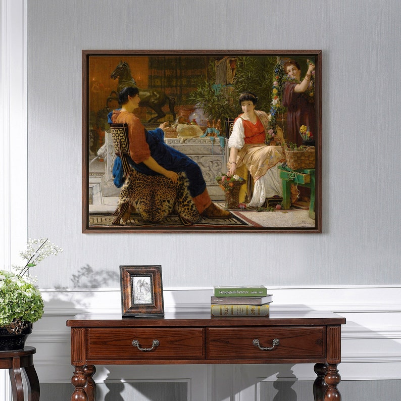 Sir shops Lawrence Alma-tadema,preparations For The Festivities,the Floral Wreath,large wall art,framed wall art,canvas wall art,large canva,M4997