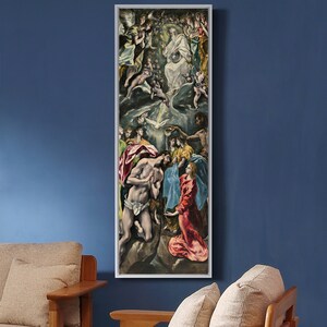 El Greco,The Baptism of Christ,Vertical Narrow Art,large wall art,framed wall art,canvas wall art,M382