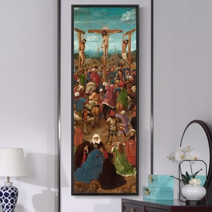 Jan Van Eyck,Crucifixion,Vertical Narrow Art,Large Wall Art,Framed Wall Art,Canvas Wall Art,M494