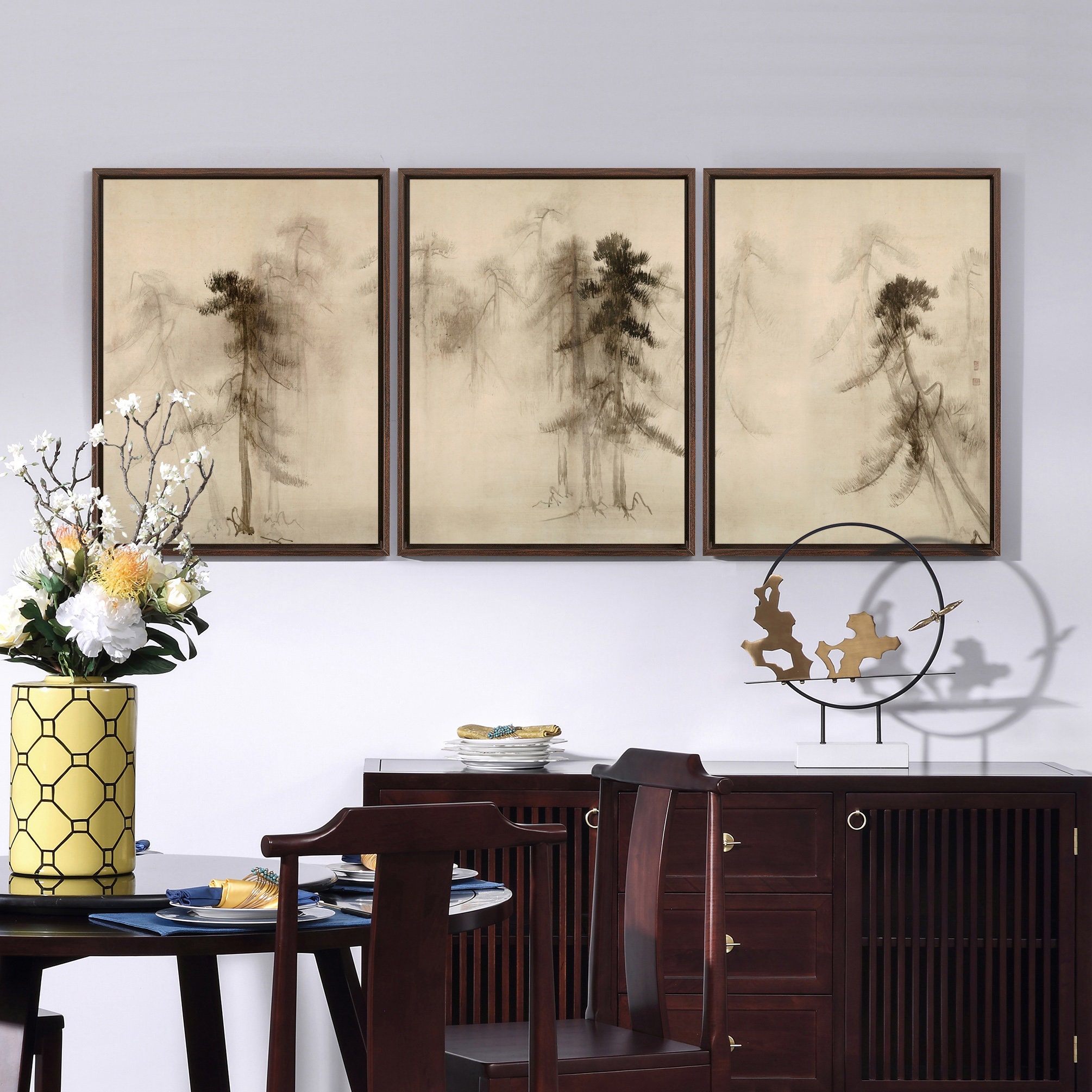 Hasegawa Touhaku,pine Forest,asian Art,japanese Art,set of 3