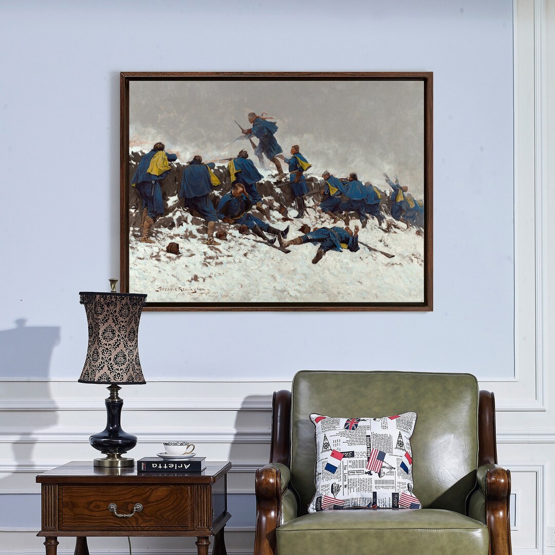 Frederic Remington,through the Smoke Sprang the Daring Soldier,large