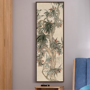 Luo pin, een fruitige litchi boom, Chinese kunst prints, verticale smalle kunst, grote kunst aan de muur, ingelijste kunst aan de muur, canvas kunst aan de muur, M553