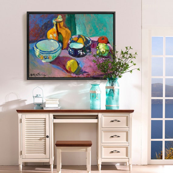 Henri Matisse,Dishes and fruit,Fruit still life art,canvas print,canvas art,canvas wall art,large wall art,framed wall art,p1077
